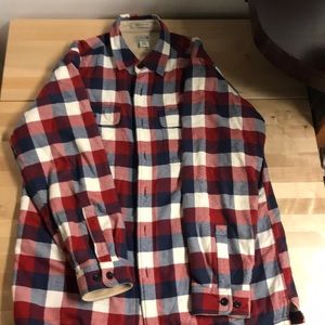 Ll bean fleece flannel jacket